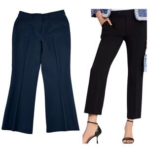 Kate Spade Twill Kick Flare Ponte Ankle Pants Sz 6 High Rise Preppy QuietLuxury